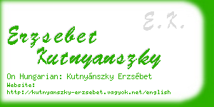 erzsebet kutnyanszky business card