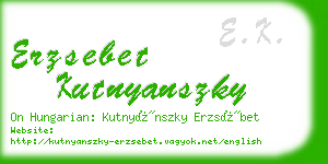 erzsebet kutnyanszky business card